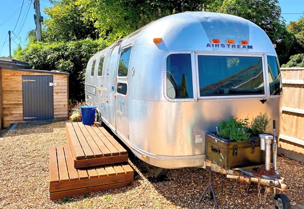 Vintage Airstream glamping in the New Forest